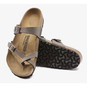 Birkenstock Mayari Sandals Mocca Size 6.5 Leather Slides Regular Fit